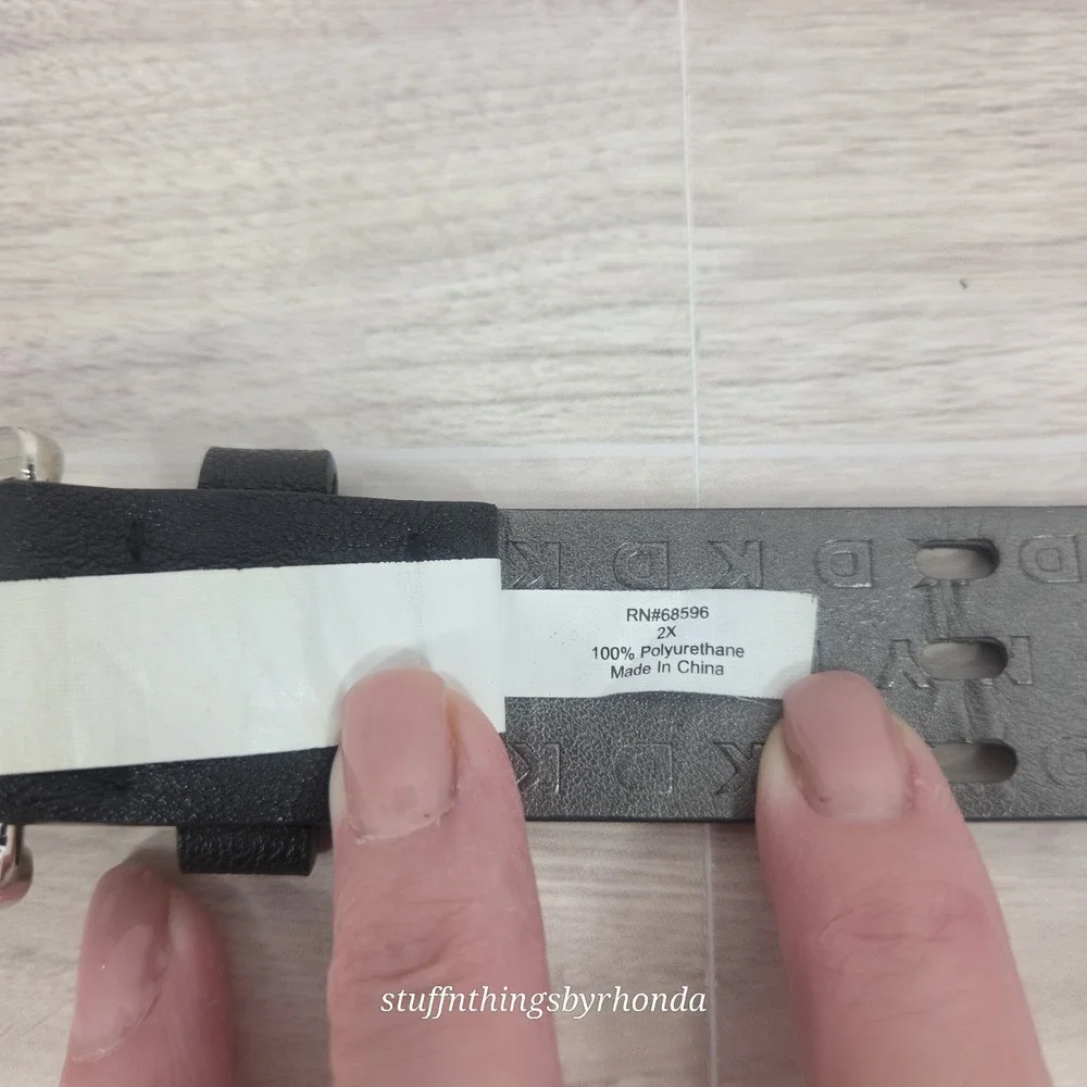 Women's DKNY Faux-Leather Black Belt